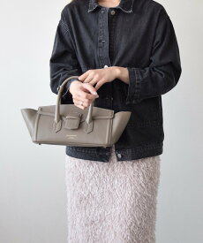 【SALE／8%OFF】CHRISTIAN VILLA 【CHRISTIAN VILLA】レザーワイドハンドバッグ インターショシュール バッグ ハンドバッグ ブラウン ベージュ【送料無料】