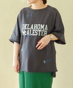 LEPSIM 【産前・産後対応】マタニティ/モチーフロゴ5分袖プルオーバー レプシィム マタニティウェア・ベビー用品 マタニティトップス ベージュ グレー ホワイト【送料無料】