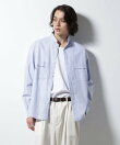 「BELGIUM LINEN FABRICS」リネンコットンスタンドカラーシャツ