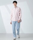 「BELGIUM LINEN FABRICS」リネンコットンスタンドカラーシャツ