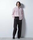 「BELGIUM LINEN FABRICS」リネンコットンスタンドカラーシャツ