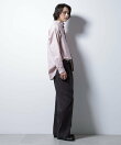 「BELGIUM LINEN FABRICS」リネンコットンスタンドカラーシャツ