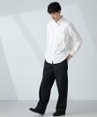 「BELGIUM LINEN FABRICS」リネンコットンスタンドカラーシャツ