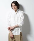 「BELGIUM LINEN FABRICS」リネンコットンスタンドカラーシャツ