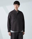 「BELGIUM LINEN FABRICS」リネンコットンスタンドカラーシャツ