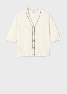 �ySALE�^30%OFF�zPaul Smith �E�B�����Y �p�C�s���O�X�g���C�v �J�[�f�B�K�� �|�[���E�X�~�X �g�b�v�X �j�b�g �u���b�N �O���[�� �z���C�g�y���������z