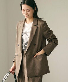 UNITED ARROWS green label relaxing 【＋20％ポイントバック】ホームスパン ダブル ジャケット ストレッチ ユナイテッドアローズ グリーンレーベルリラクシング ジャケット・アウター テーラードジャケット・ブレザー ブラック ブラウン【送料無料】