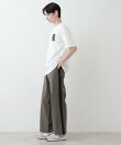 【洗える】コットンツイルサイドライン入りパンツ