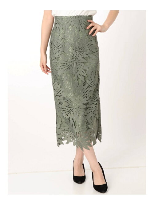 Mercuryduo リーフ柄ケミカルレースタイトスカート Rakuten Fashion