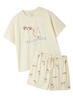 gelato pique 【ONLINE限定】【接触冷感】【UVカット】お散歩ドッグワンポイントTシャツ&ショートパンツ…