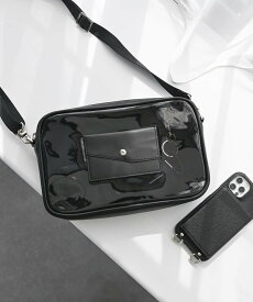【SALE／51%OFF】An+u An+u/(U)PVCショルダーバッグ エディターズ ドロー バッグ ショルダーバッグ ホワイト ブラック
