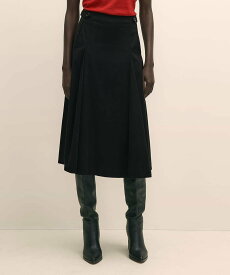 BROOKS BROTHERS ストレッチコットンツイル Aライン タックプリーツスカート ブルックス ブラザーズ スカート その他のスカート ブラック【送料無料】