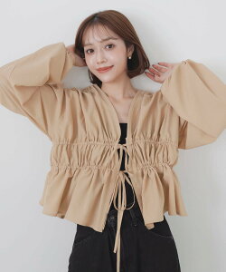 LIAN �ymayu * LIAN�z�_�u�����{���V���[�����O�u���E�X ���A�� �g�b�v�X �V���c�E�u���E�X �x�[�W�� �z���C�g �u���b�N�y���������z