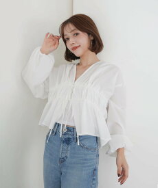 LIAN 【mayu * LIAN】ダブルリボンシャーリングブラウス リアン トップス シャツ・ブラウス ベージュ ホワイト ブラック【送料無料】