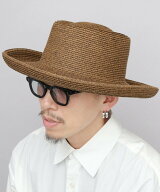 Basiquenti ハット ブレードハット エッジアップ ロングブリム 帽子 エー.エム.エス. 帽子 ハット ブラウ…