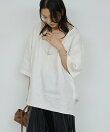 リネンディープネックプルオーバー