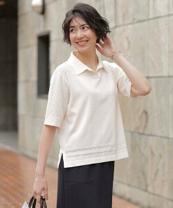 �ySALE�^50%OFF�zJ.PRESS �y�􂦂�zCOTTON POLYESTER �j�b�g�|�� �W�F�C�v���X �g�b�v�X �j�b�g �x�[�W�� �l�C�r�[ �z���C�g�y���������z