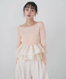 LIAN シャイニーフリルニット リアン トップス ニット ピンク ブラック ホワイト【送料無料】