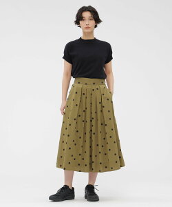 MARGARET HOWELL POLKA DOT COTTON POPLIN SKIRT �}�[�K���b�g�E�n�E�G�� �X�J�[�g ���̑��̃X�J�[�g �u���E�� �O���[���y���������z