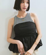 【SALE／60%OFF】VIS コサージュ付きバルーンナイロンビスチェ ビス トップス その他のトップス ブラック…