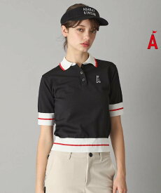 ADABAT STREAM STREAMエースニット ポロシャツ アダバット トップス ニット ピンク グリーン イエロー ブラック【送料無料】