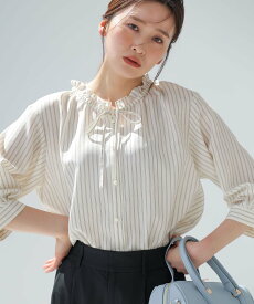 ANY SIS L 【2WAY】スムージーポリエステル フリルネック ブラウス エニィスィス トップス シャツ・ブラウス イエロー グリーン ネイビー【送料無料】