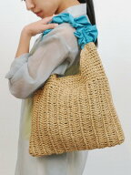 【SALE／50%OFF】cache cache (L)カシュカシュ cachecache / フリルワンハンドルペーパー手編みトート ア…