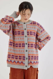 【SALE／20%OFF】RODEO CROWNS WIDE BOWL NEON NORDICニットカーディガン ロデオクラウンズワイドボウル トップス カーディガン ブラック グレー【送料無料】