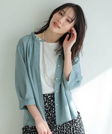 ANY SIS 【2WAY】スムージーポリエステル フリルネック ブラウス エニィスィス トップス シャツ・ブラウス ネイビー グリーン イエロー【送料無料】