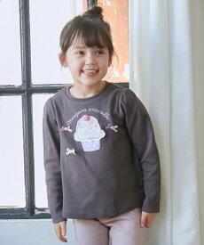 【SALE／50%OFF】any FAM KIDS シャラシャラビーズ長袖Tシャツ エニィファム トップス カットソー・Tシャツ ベージュ レッド