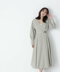 【SALE／50%OFF】NATURAL BEAUTY BASIC カシュクールタックシャツワンピース ナチュラルビューティベーシック ワンピース・ドレス ワンピース ネイビー ホワイト【送料無料】