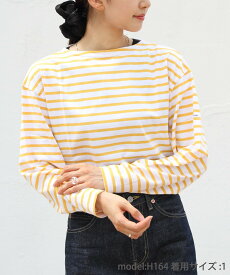 ORCIVAL ORCIVAL/(W)40/2 BOATNECK LONG C0333 BORDER ステップス トップス カットソー・Tシャツ イエロー レッド ホワイト【送料無料】