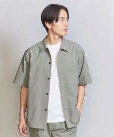 BEAUTY&YOUTH UNITED ARROWS KOMATSU PACK キャンプカラー ショートスリーブ シャツ -セットアップ対応 撥水機能- ビューティー＆ユース　ユナイテッドアローズ トップス シャツ・ブラウス グレー ネイビー【送料無料】