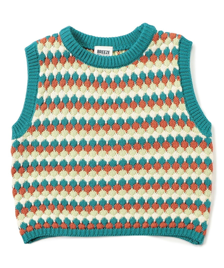 【SALE/50%OFF】BREEZE WEB限定 サマーニットタンクトップ_マシンウォッシャブル エフオーオンラインストア トップス ノースリーブ・タンクトップ グリーン ブラウン ピンク - メイン画像 6