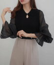 CENEA シアーキャンディースリーブニット