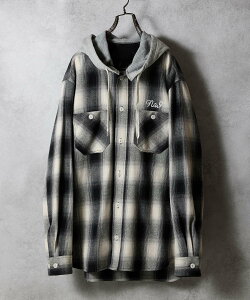 NUMBER (N)INE BACK LOGO HOODIE SHIRT �i���o�[�i�C�� �g�b�v�X �V���c�E�u���E�X �x�[�W�� �O���[�y���������z