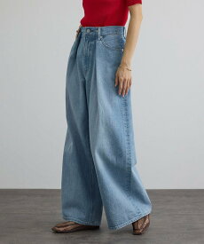 SALON adam et rope' 【WEB限定】フロントタックデニムパンツ サロン アダム エ ロペ パンツ ジーンズ・デニムパンツ ブルー【送料無料】