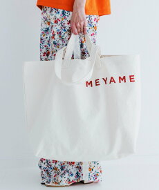 MEYAME MEYAME/(W)CANVAS BIG TOTE ステップス バッグ トートバッグ ホワイト【送料無料】