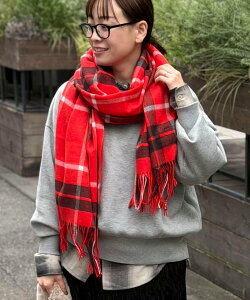 MICO COULIER �yTWEEDMILL/�c�C�[�h�~���z�`�F�b�N���X�g�[�� �m�[���[�Y �t�@�b�V�����G�� �}�t���[�E�X�g�[���E�l�b�N�E�H�[�}�[ ���b�h �O���[�� �x�[�W�� �C�G���[ �u���[ �O���[�y��������