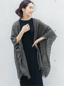 coca フリンジサマーポンチョ コカ コート/ジャケット ポンチョ グレー ホワイト