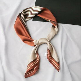 【SALE／30%OFF】Aimoon シルク風スカーフ 首巻き 配色バンダナ ミニミニストア ファッション雑貨 マフラー・ストール・ネックウォーマー オレンジ ピンク ブルー ベージュ