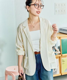 【SALE／15%OFF】FREAK'S STORE シアーテーラードライトジャケット【限定展開】 フリークスストア ジャケット・アウター テーラードジャケット・ブレザー ベージュ ブラック【送料無料】