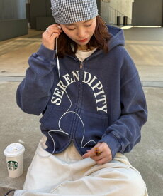 【SALE／10%OFF】CIAOPANIC TYPY 【UNISEX】ワッフルジップパーカー チャオパニックティピー トップス パーカー・フーディー ネイビー【送料無料】