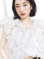 SNIDEL 【WEB限定カラーあり】ノースリフリルブラウス スナイデル トップス シャツ・ブラウス ベージュ【…