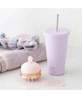Francfranc ストロー付きステンレスタンブラー ピンク フランフラン 食器・調理器具・キッチン用品 グラ…