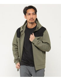 【SALE／30%OFF】IKKA LOUNGE テックストレッチ切替ジップパーカー イッカ トップス カーディガン グリーン【送料無料】