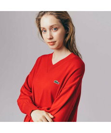 【SALE／30%OFF】LACOSTE ウォッシャブルウールVネックニットセーター ラコステ トップス ニット ベージュ レッド ブルー【送料無料】