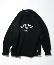 【SALE／40%OFF】NAUTICA Felt Patch Arch Logo Roll neck Sweater フリークスストア トップス ニット ホワイト ブラック ネイビー【送料無料】