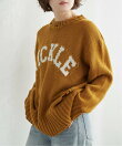 ロゴ入りダメージニット