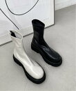 HALEY PESCA/(W)ボリューム厚底 バックジップショートブーツ